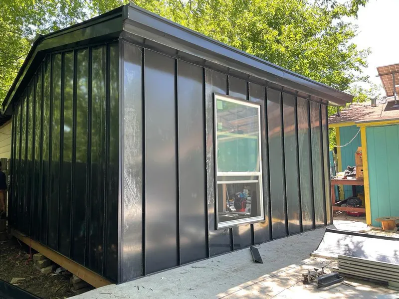 Black standing seam metal wall panels for Metal Roof Installation in Martic